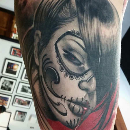 tattoos/ - Day of the Dead Sugar Skull Girl - 100278
